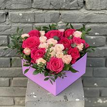 Цветочная композиция из Розы в коробке в Новоильинске