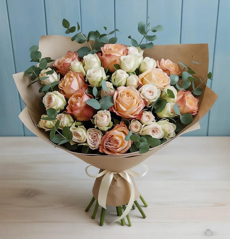 Букет цветов из: Альстромерии и Розы в Новоильинске