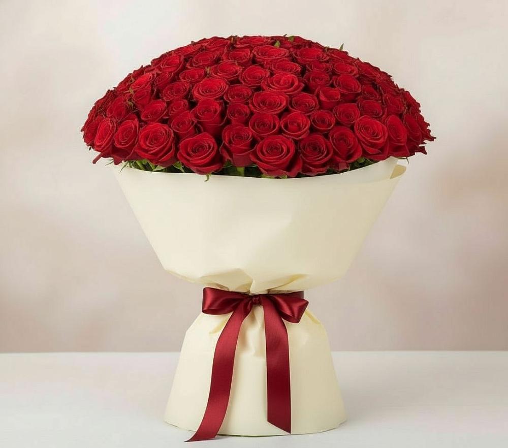 Букет 101 Красная роза Милано в Новоильинске
