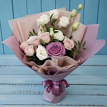 Букет цветов из:  Розы и Лизиантусы #REPLACE_PRED# Новоильинске