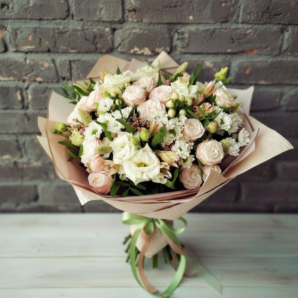 Букет цветов из: Альстромерии, Розы и Хризантемы в Новоильинске