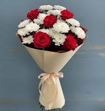 Букет цветов из:  Розы и Хризантемы #REPLACE_PRED# Новоильинске