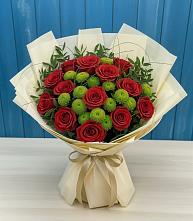 Букет цветов из:  Розы и Хризантемы в Новоильинске