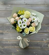Букет цветов из:  Альстромерии, Розы и Хризантемы в Новоильинске