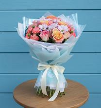 Букет цветов из:  Хризантемы и Розы #REPLACE_PRED# Новоильинске