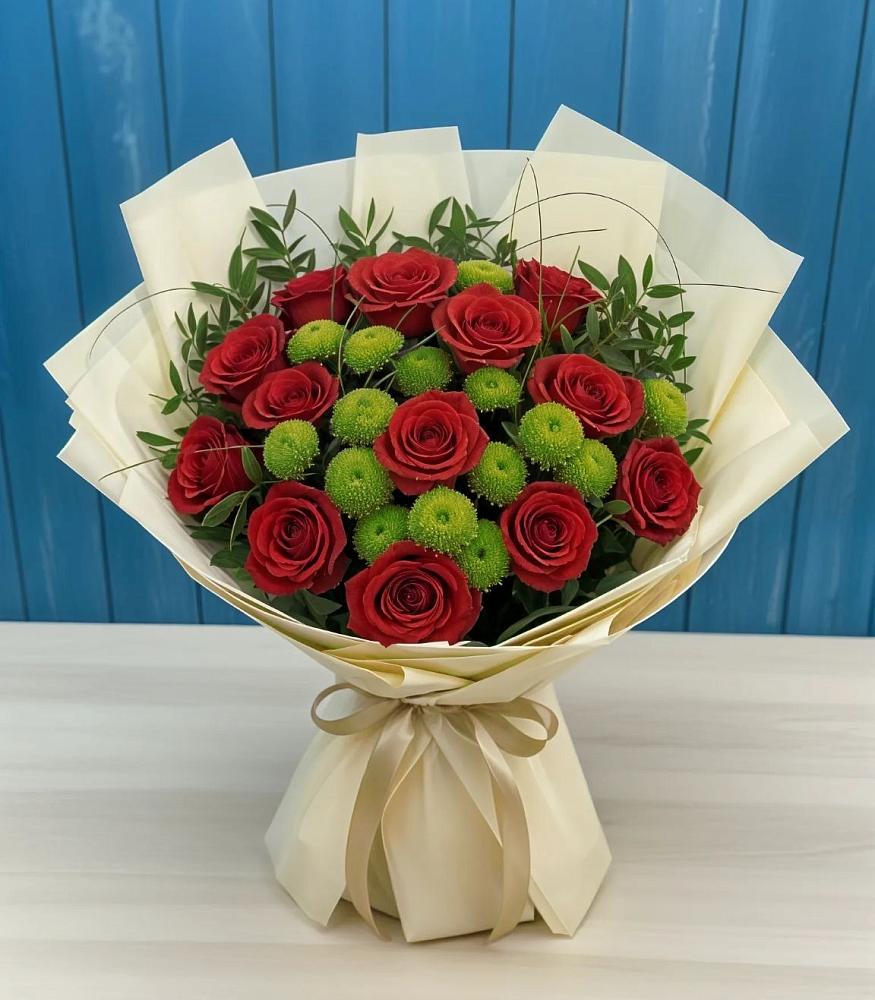 Букет цветов из: Розы и Хризантемы в Новоильинске