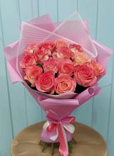 Букет 15 Розовых роз Равель в Новоильинске